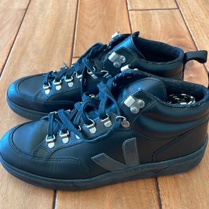 Veja black high top sneakers